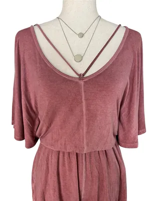 American Eagle Outfitters dusty rose oversized romper thumbnail 5