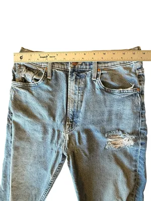 MOTHER High Waisted Rider Skimp Jeans 28 Bloom and Doom Distressed Straight Leg thumbnail 10