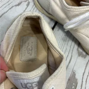 Worn UGG Hally Canvas Sneakers Shoes Lining Textile Sheepskin thumbnail 6