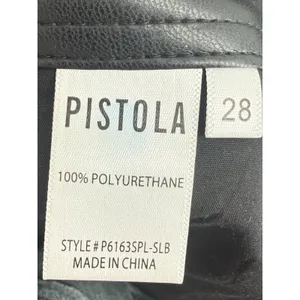 Pistola Stevie High Rise Wide Leg Pants Slate Black Faux Vegan‎ Leather Size 28 thumbnail 8
