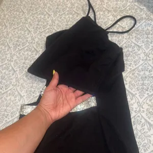 Rhinestone cutout little black dress size S thumbnail 2