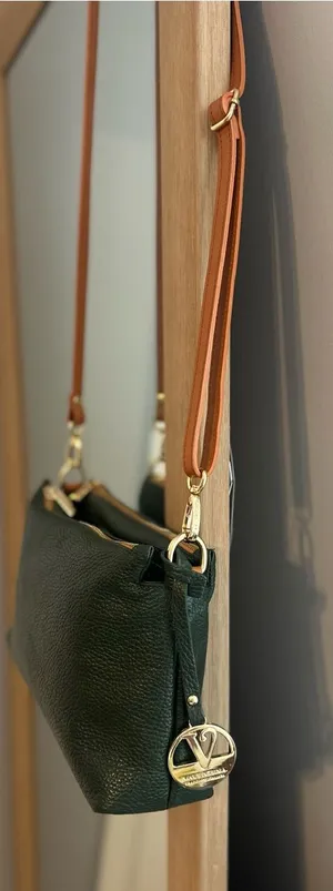 NWOT Authentic Genuine Leather Valentina Dark Green Leather Crossbody Bag thumbnail 1
