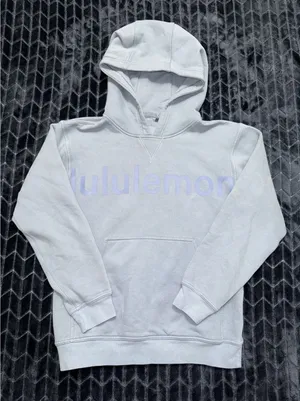 LULULEMON Women's Hoodie Blue Sweatshirt Graphic Spellout All Yours Size 6 thumbnail 1