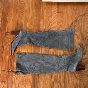 Anthropologie Splendid Darcie Knee Boots‎ Leather Grey size 8 thumbnail 3