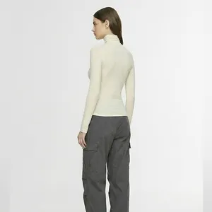 SKIMS NWT (G14) Cotton Jersey Long-Sleeve Stretch Turtleneck | Marble | Size S thumbnail 3