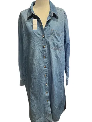 NWT Lane Bryant plus size denim dress, size 18/20 Western, rodeo, cowgirl thumbnail 2