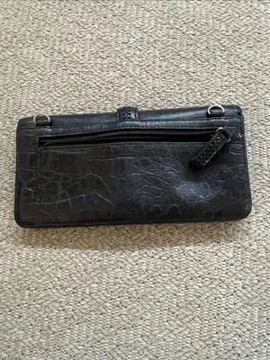 Vintage Y2K Brighton Black Leather Snap Closure Accessory with Silver thumbnail 3