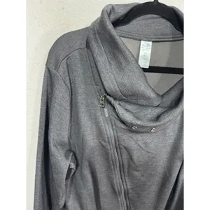 Champion XXL Gray Full Zip Jacket Women's Duo Dry Cowl Neck Asymmetrical thumbnail 6