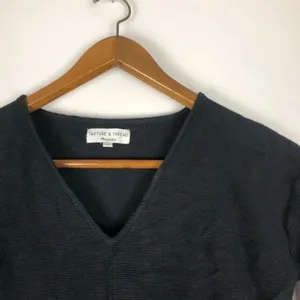Madewell Texture & Thread Long Sleeve Tie-front Black Top thumbnail 8
