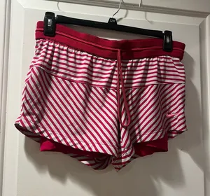 Nike Hot Pink and White Striped Dri-FIT Athletic Shorts thumbnail 1