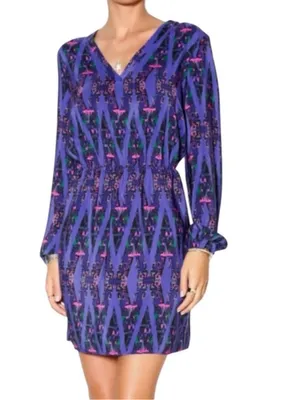Amanda Uprichard Silk Neon Aztec Print Dress Purple Size XS thumbnail 9