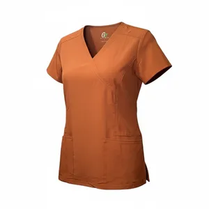 GT Performance Cinnamon Brown Scrub Top Women’s Size S – New With Tags thumbnail 2
