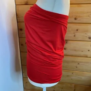 Classic red gathered bandeau. Size Small. Red thumbnail 2