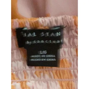 Social Standard by Sanctuary Sun Dress Womens L Used Pink Orange Floral XD9019GH thumbnail 7