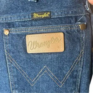 Wrangler Vintage Cowboy Cut Jeans High Rise Tall Rigid Blue Denim 13MWZG thumbnail 6