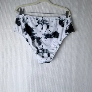 Tankini Set Women XL White Black Tie Dye‎ Ruffle High Waist 2 Piece Beach Swim thumbnail 6
