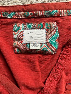 Red Anthropologie Top Long Sleeve thumbnail 3