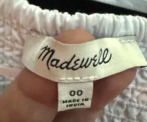 Madewell Women's White Pleated Cotton Poplin Crop Top with Side Zipper thumbnail 2