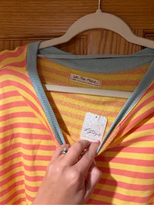 Latte Combo Classic Striped Crew Free People size XL thumbnail 3