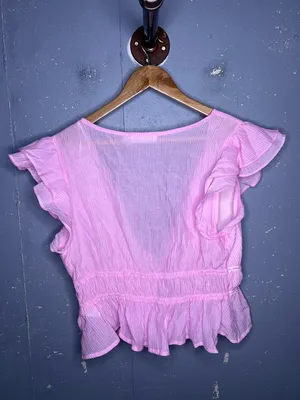 All in Favor Plisse Peplum Top Large thumbnail 4