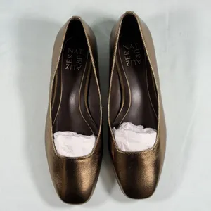 Naturalizer Size-8W Womens Chelsea Gold Leather Square Toe‎ Ballet Flats thumbnail 8