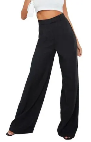 PrettyLittleThing Woven Pleated Front Wide Leg Pants thumbnail 1