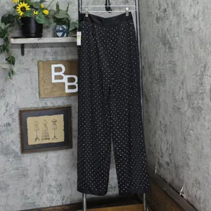 Danielle Bernstein Womens Studded Party Wide Leg Pants 7439-0167 Black 4 thumbnail 2