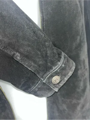 Chico's Black Suede Zip Front Jacket thumbnail 6