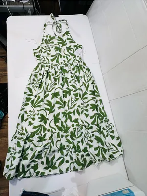 Green Leaf Halter Midi Dress - Women thumbnail 3
