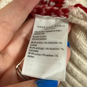 AMERICAN EAGLE Cream and Burgundy Cozy Cabincore Chunky Sweater Extra Large thumbnail 6