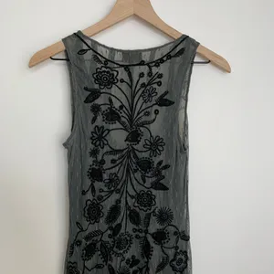 BIYA Darya Mesh Grey Embroidered Dress Womens XS Johnny Was thumbnail 7