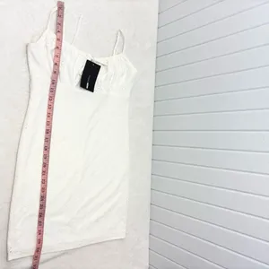 FASHIONOVA Chic Cream Spaghetti Strap White‎ Mini Dress Size L thumbnail 5