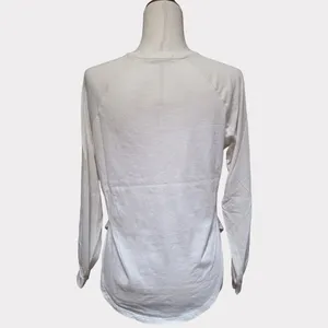 Peter Millar Cream White Pima Cotton Long Sleeve V Neck Tunic Top thumbnail 2