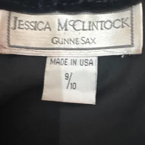 Vintage Jessica McClintock Gunne Sax Black‎ Velvet Ivory Sequin Dress Size 9/10 thumbnail 3