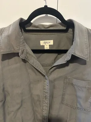 Style & Co Gray Button-Up Shirt thumbnail 2