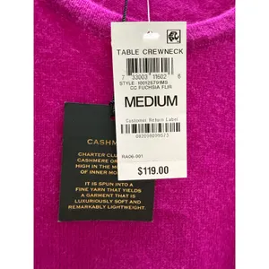 Charter‎ Club Luxury 100% Cashmere Crewneck Sweater Fuchsia Flir Women's Med NWT thumbnail 6