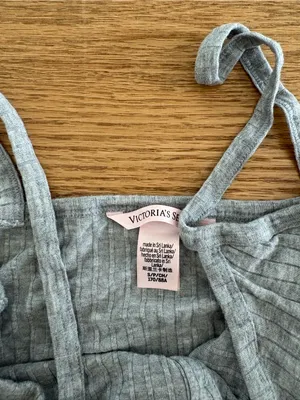 Victoria's Secret Ribbed Sleep Set in Light Gray thumbnail 4