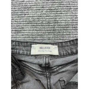 Hollister Ultra High Rise Baggy Jeans Black Wash Wide Leg Grunge‎ 24 X 29 SZ 00 thumbnail 4