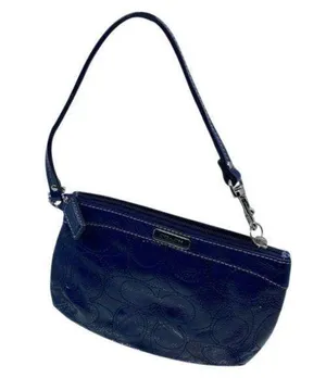 Coach Women's Blue Zipper Wristlet Bag thumbnail 1