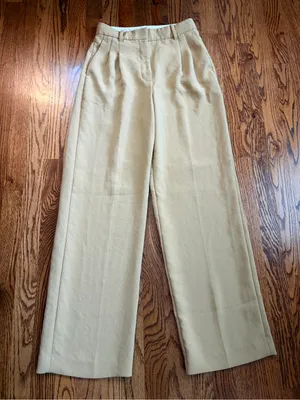 Aritzia Wilfred The Effortless Pant Size 4 Gold Camel Beige Wide Leg thumbnail 6