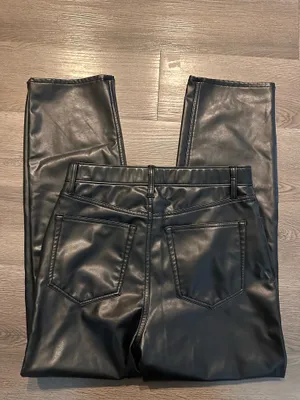 Abercrombie & fitch black leather pants thumbnail 3