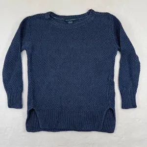 Ralph Lauren Blue 100% Linen Italian Yarn Open Knit Sweater Small‎ RL-CCRC1W thumbnail 1