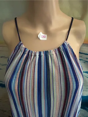 Caramela Striped Halter Maxi Dress in Blue White & Red MD thumbnail 9