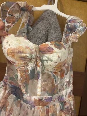 Bardot Colorful floral ruffle lace maxi dress thumbnail 3