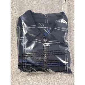 Abercrombie & Fitch Medium Womens Blue Plaid Shirt Dress‎ Long Sleeve Zip Collar thumbnail 14