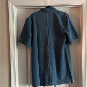 Future Collective Blue Denim Short Sleeve Polo Dress thumbnail 10