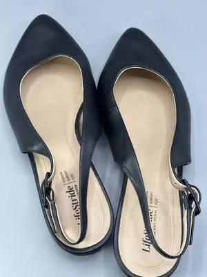 Lifestride with Soft System Percy Slingback Flats Womens Black 10 Pointed Toe thumbnail 4