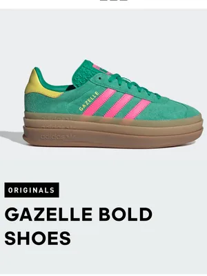 Adidas Originals Gazelle Bold Triple Sole NWOB women’s 8.5 green pink stripe thumbnail 2