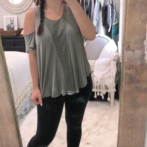 Altar'd State size medium olive green boho top thumbnail 2