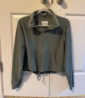 Abercrombie Green Quarter Zip thumbnail 1